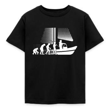 Voilier Cadeau Baptême Marin Skipper - T-shirt Enfant - noir - Devant - AI Model Kid Female (0cm)