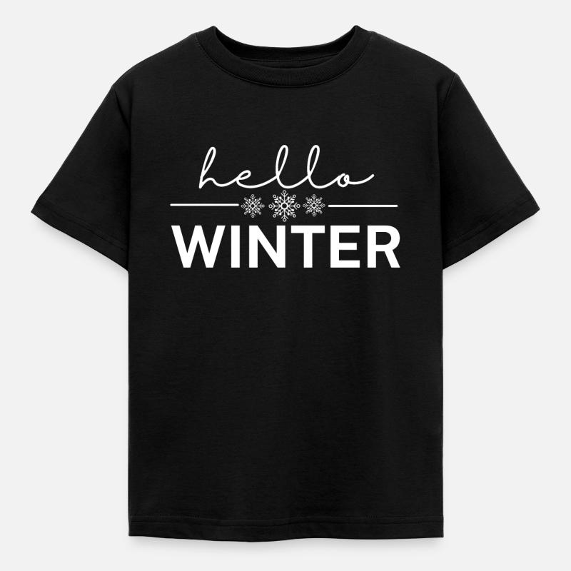 Hallo Winter - Kinder T-Shirt - Schwarz