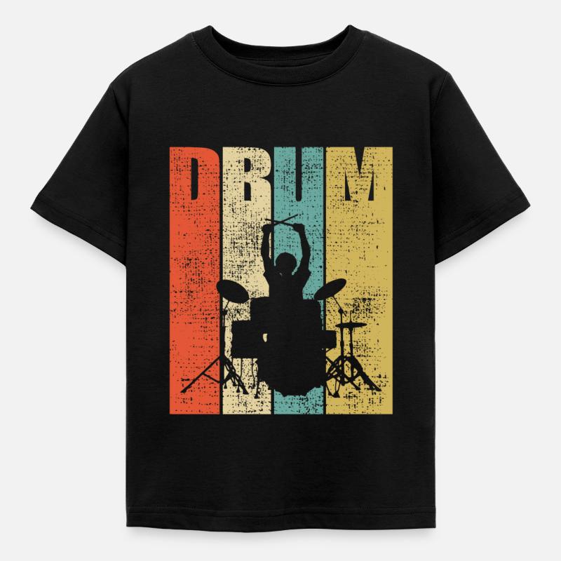 Drums Drummer Drumline drumsticks - Kids' T-Shirt - black