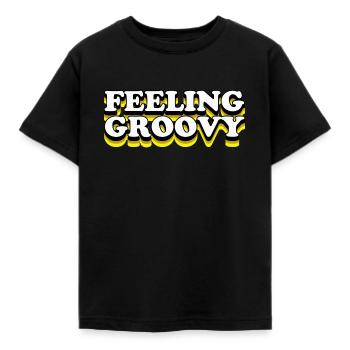 Feeling Groovy - Kinder T-Shirt - Schwarz - Vorne - AI Model Kid Female (0cm)