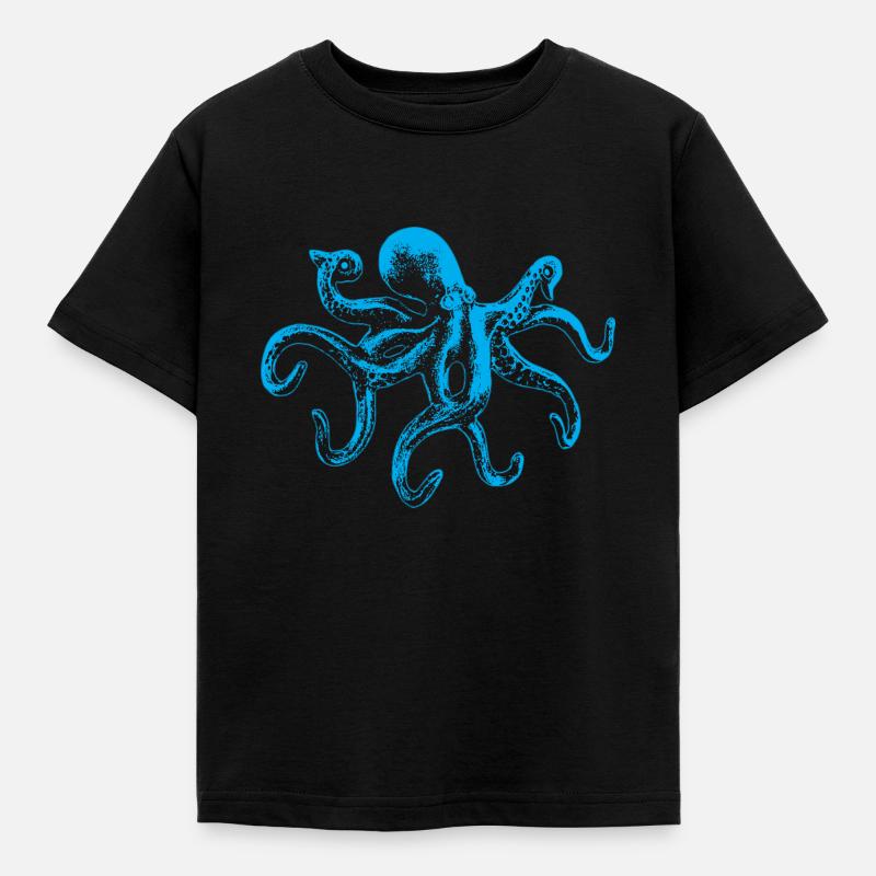 Octopus octopus octopus seafood gift - Kids' T-Shirt - black