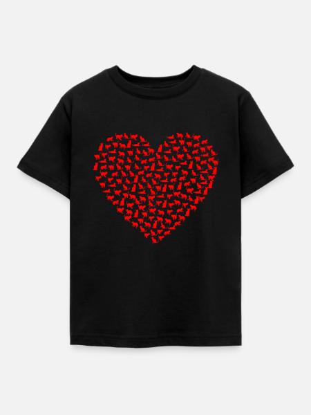 Heart cat - Kids' T-Shirt - black