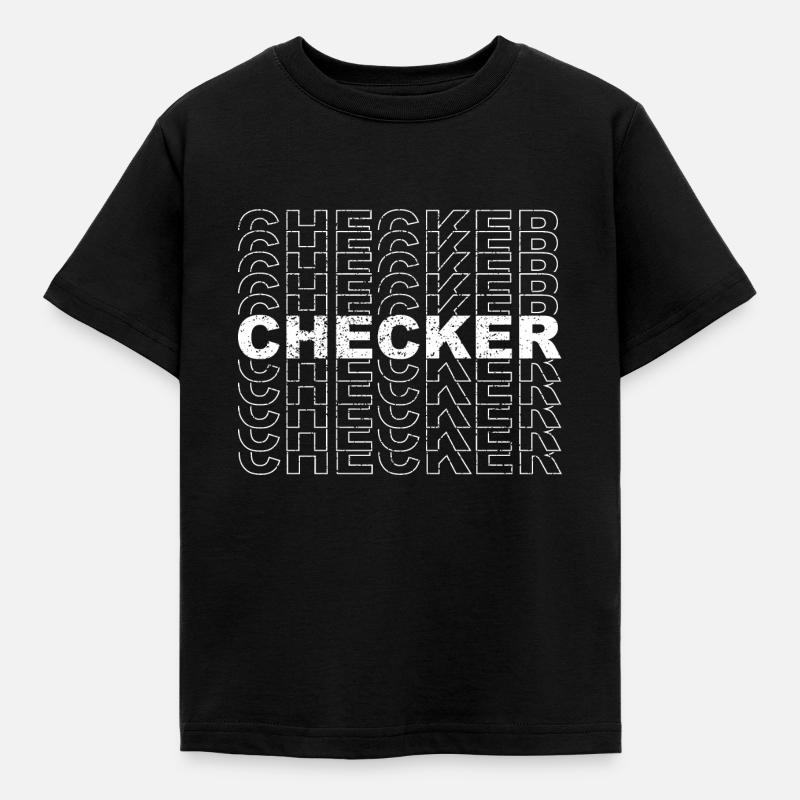 CHECKER - Kinder T-Shirt - Schwarz