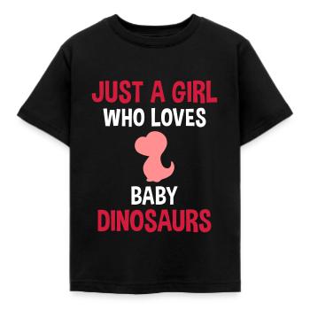 Juste une fille qui aime les bébés dinosaures - T-shirt Enfant - noir - Devant - AI Model Kid Female (0cm)