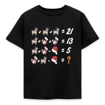 Ugly Xmas, Weihnachten, Mathematik, Aufgabe Mathe - Kinder T-Shirt - Schwarz - Vorne - AI Model Kid Female (0cm)