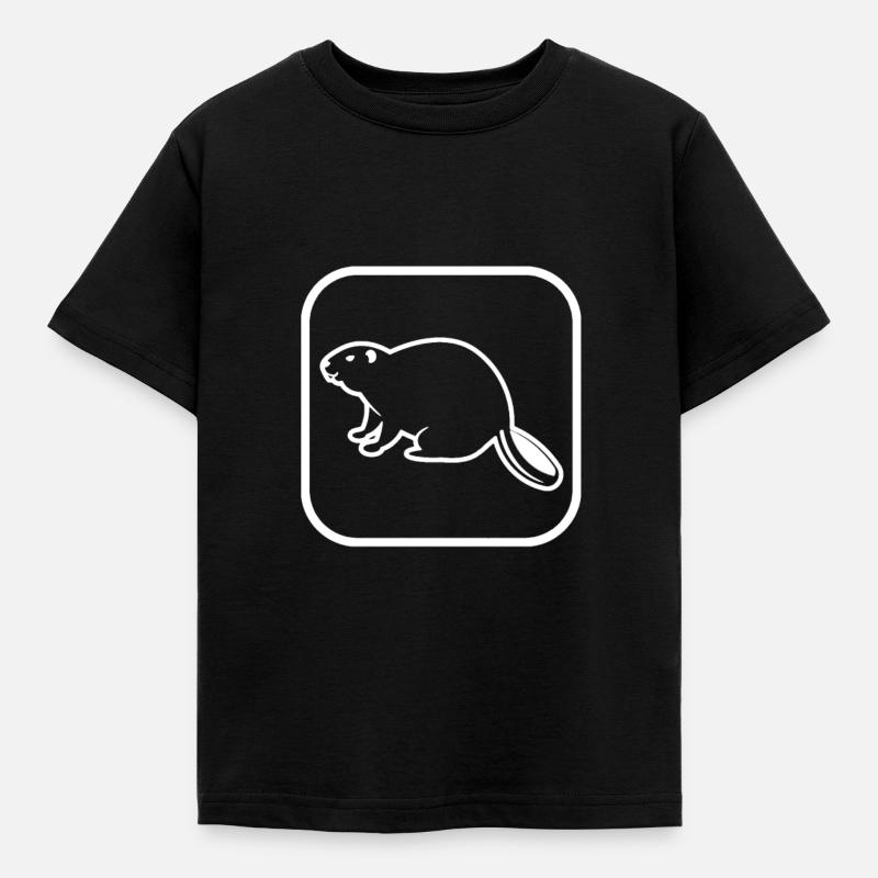 Biber - Kinder T-Shirt - Schwarz