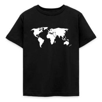 Weltkarte - Kinder T-Shirt - Schwarz - Vorne - AI Model Kid Female (0cm)