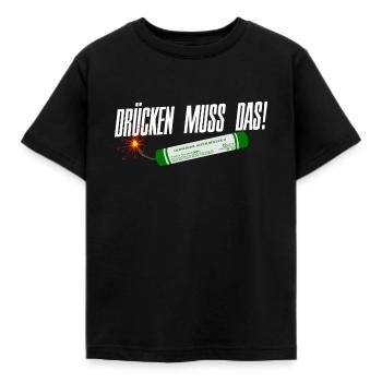 Pyro Feuerwerk drücken muss das - Kinder T-Shirt - Schwarz - Vorne - AI Model Kid Female (0cm)