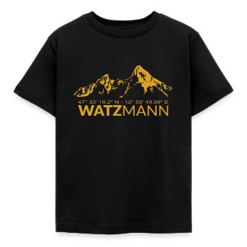 Watzmann GPS Koordinaten Breitengrad Längengrad - Kinder T-Shirt - Schwarz - Vorne - AI Model Kid Female (0cm)