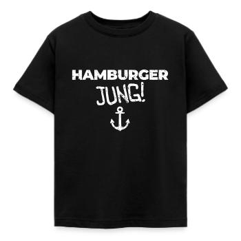 Hamburger Jung - Kinder T-Shirt - Schwarz - Vorne - AI Model Kid Female (0cm)