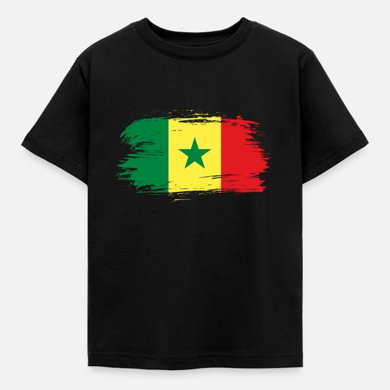 Drapeau drapeau sénégalais - T-shirt Enfant - noir