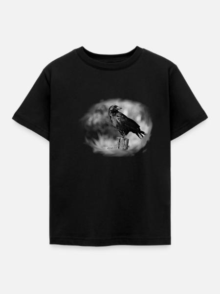 crow - Kinder T-Shirt - Schwarz