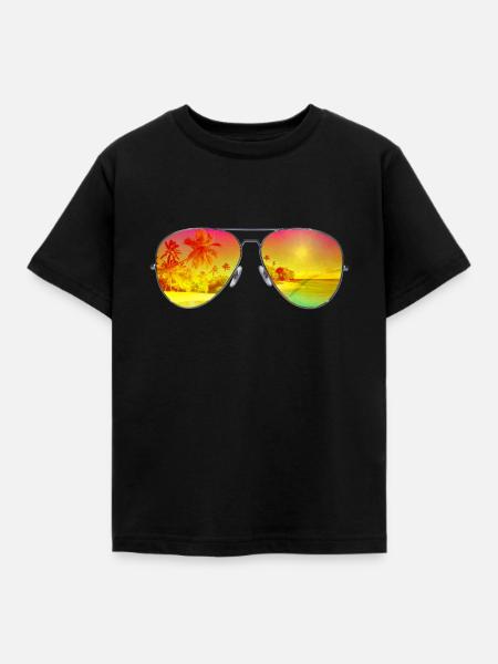 Sunny Glasses - Kinder T-Shirt - Schwarz