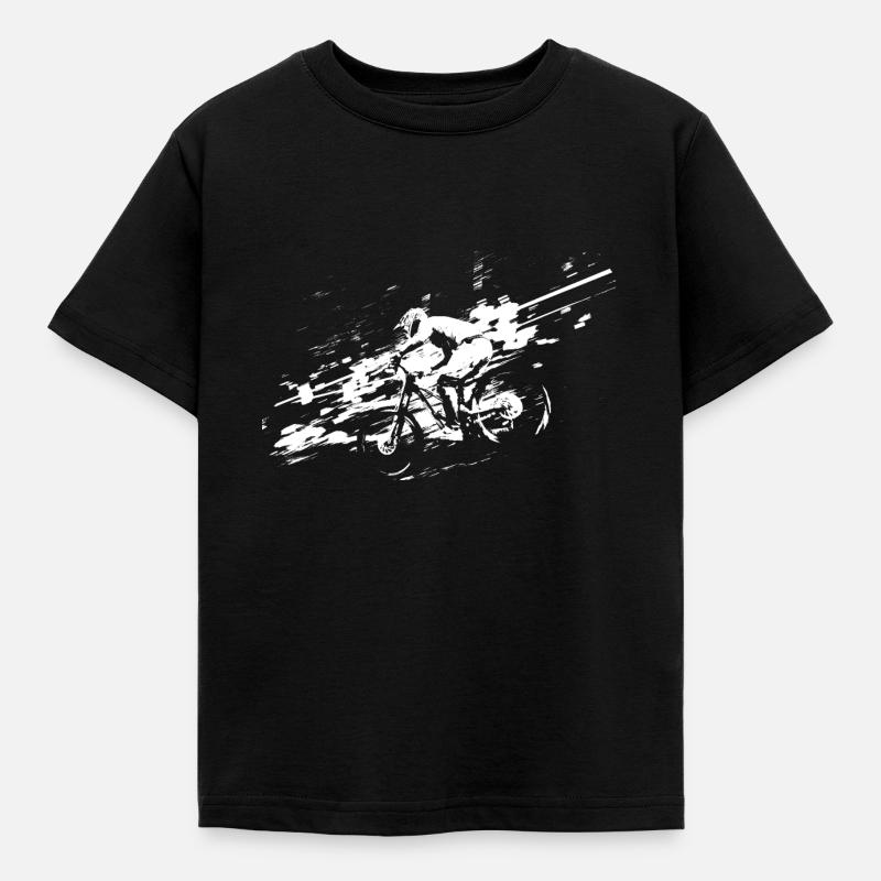MTB MTB bergab - Kinder T-Shirt - Schwarz