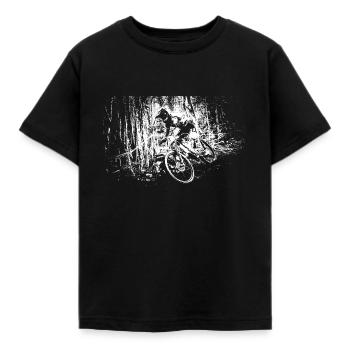 mtb downhill - Kinder T-Shirt - Schwarz - Vorne - AI Model Kid Female (0cm)