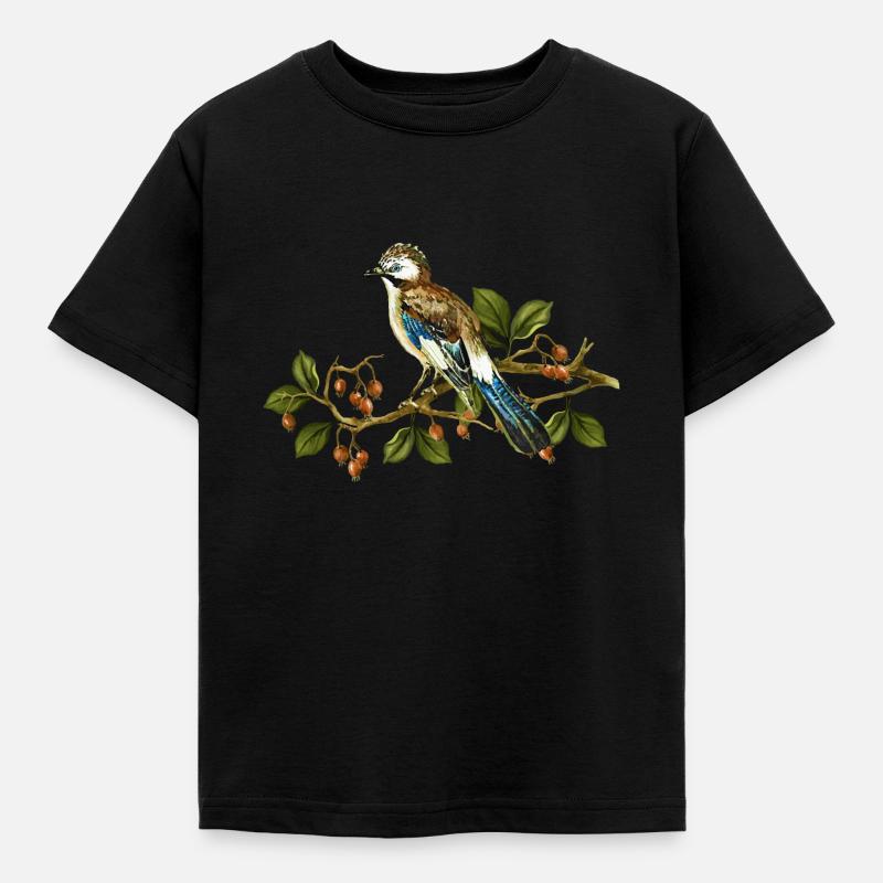 Eichelhäher - Kinder T-Shirt - Schwarz