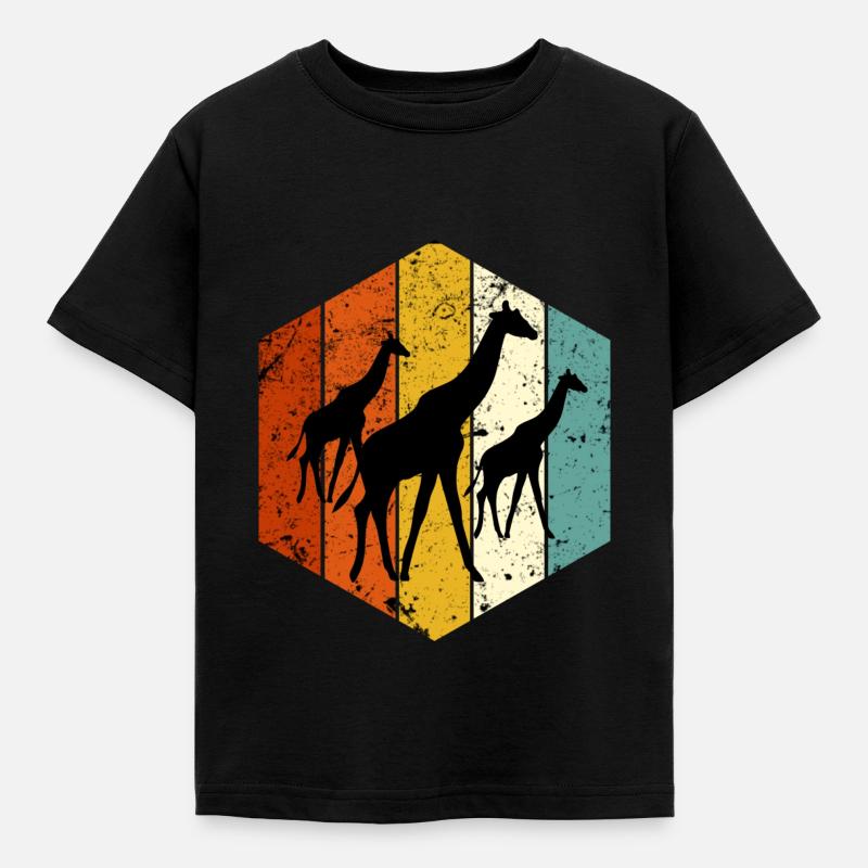 Giraffen - Kinder T-Shirt - Schwarz