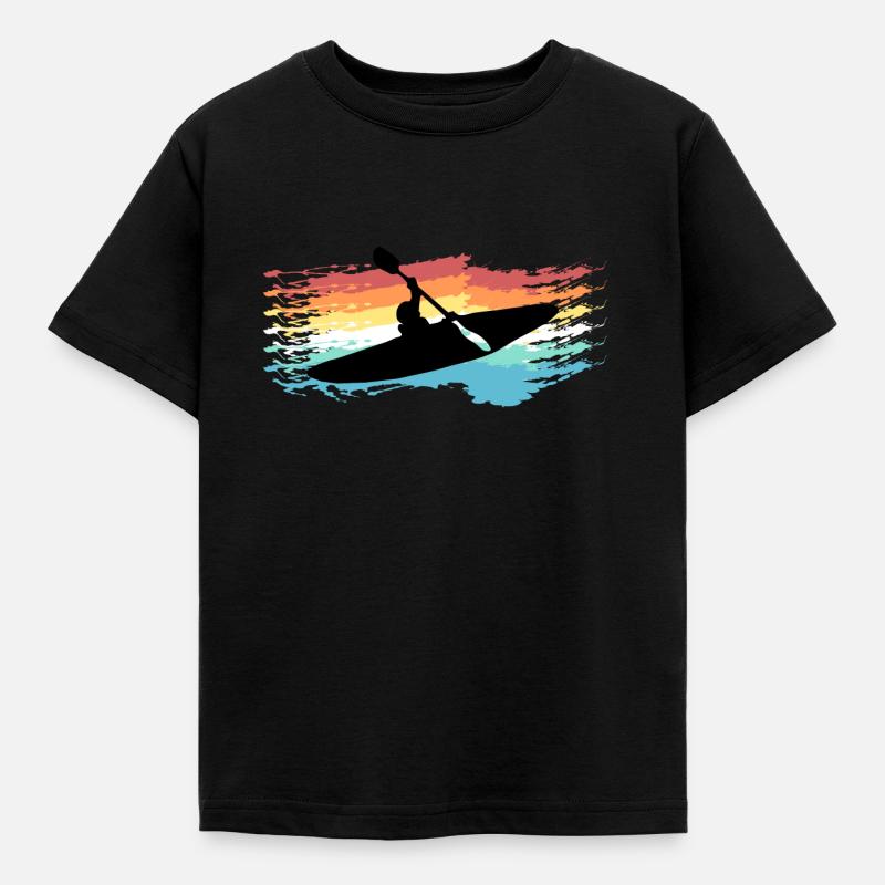 Kayak - Kinder T-Shirt - Schwarz