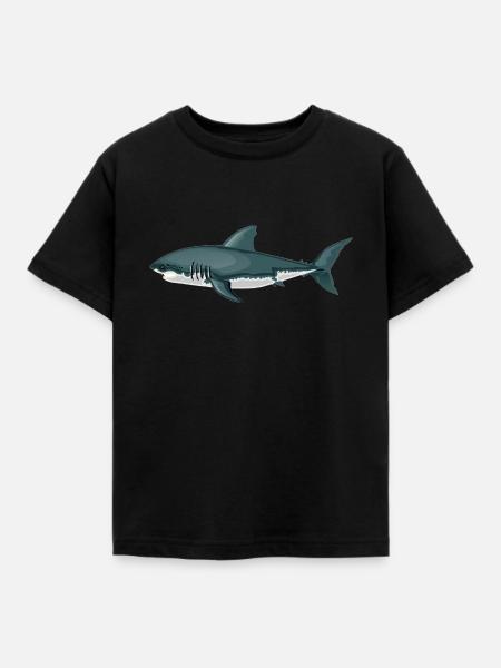 Haifisch - Kinder T-Shirt - Schwarz