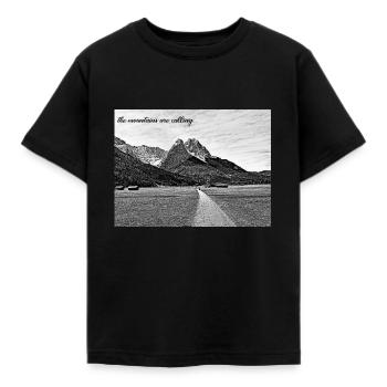 the mountains are calling - Kids' T-Shirt - black - Front - AI Model Kid Female (0cm)