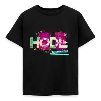 Bitcoin 2023 (Miami) - The Future is Now, Miami - Kids' T-Shirt - black - Front - AI Model Kid Female (0cm)