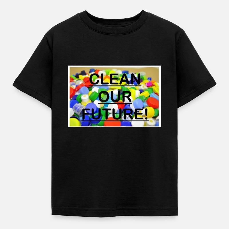 Future plastic - Kids' T-Shirt - black