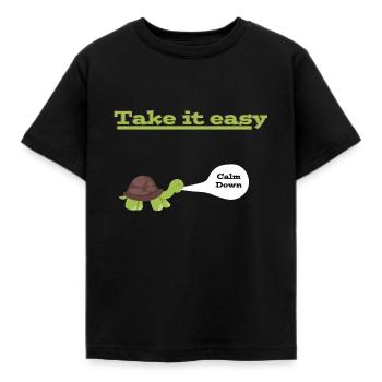 Take it easy - Kinder T-Shirt - Schwarz - Vorne - AI Model Kid Female (0cm)