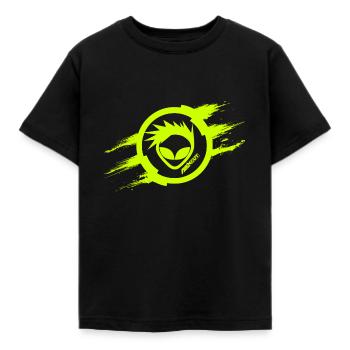Alien Cut Scratch Fluo - Kinder T-Shirt - Schwarz - Vorne - AI Model Kid Female (0cm)