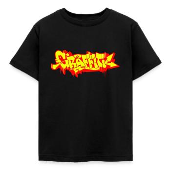 GRAFFITI - Kinder T-Shirt - Schwarz - Vorne - AI Model Kid Female (0cm)