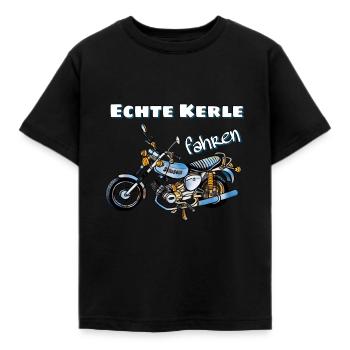 Echte Kerle fahren Simson Moped Nostalgie Mechanik - Kinder T-Shirt - Schwarz - Vorne - AI Model Kid Female (0cm)