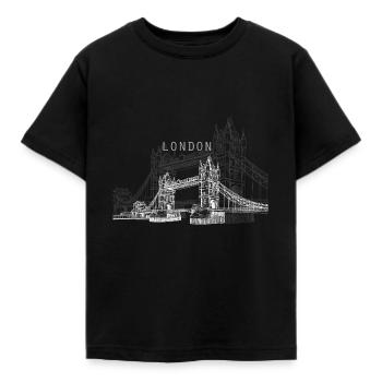London Bridge. London Bridge, London - Kids' T-Shirt - black - Front - AI Model Kid Female (0cm)