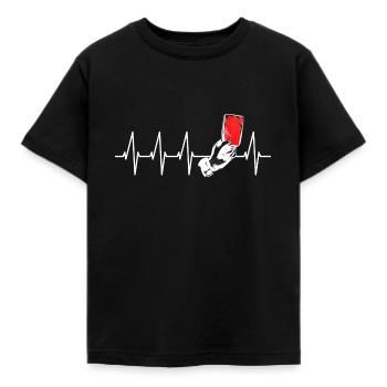Arbitre Heartbeat Carton Rouge Football - T-shirt Enfant - noir - Devant - AI Model Kid Female (0cm)