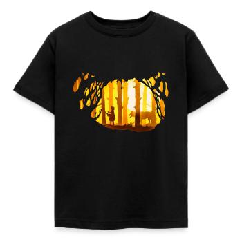 Papier découpé – Le Petit Chaperon Rouge et le Loup - T-shirt Enfant - noir - Devant - AI Model Kid Female (0cm)