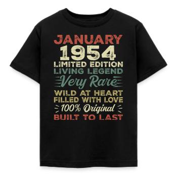 Januar 1954 Geburtstag - Januar 1954, January 1954 - Kinder T-Shirt - Schwarz - Vorne - AI Model Kid Female (0cm)