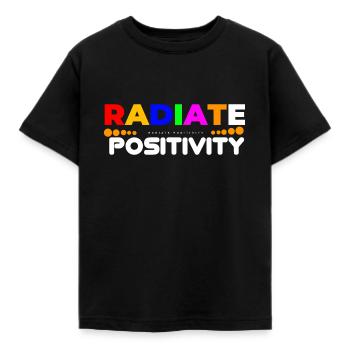 Radiate Positivity - Kids' T-Shirt - black - Front - AI Model Kid Female (0cm)