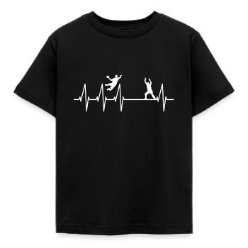 Handball Spiel Herzschlag Handball Torwart Spieler - Kinder T-Shirt - Schwarz - Vorne - AI Model Kid Female (0cm)