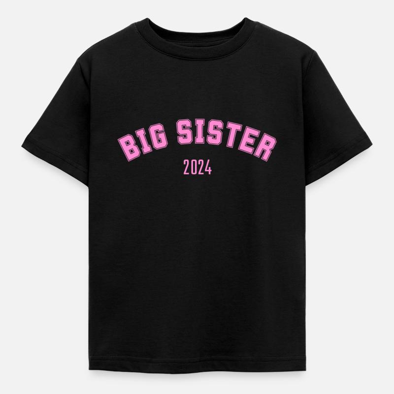 Ich werde große Schwester 2024 Herz Loading Süß - Kinder T-Shirt - Schwarz