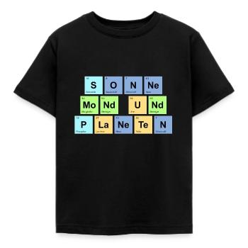 Sonne Mond und Planeten - Chemische Elemente - Kinder T-Shirt - Schwarz - Vorne - AI Model Kid Female (0cm)