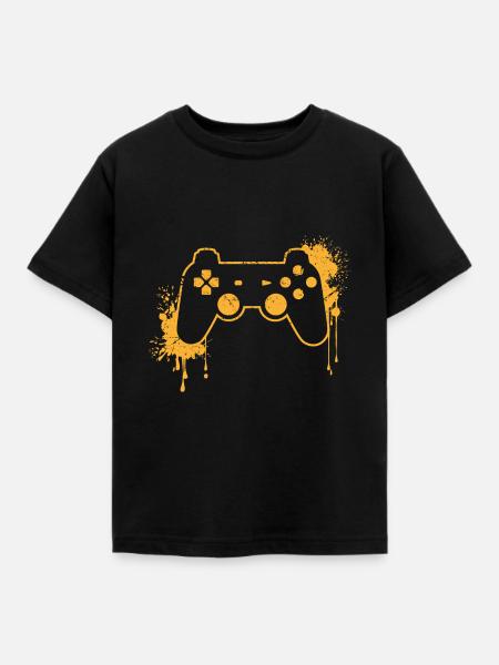 CONTROLLER RETRO in gelb - Kinder T-Shirt - Schwarz