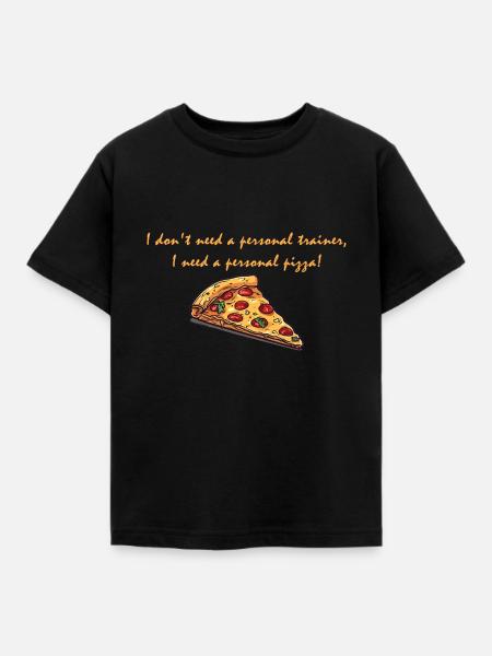 Pizza anstatt Trainer - Kinder T-Shirt - Schwarz