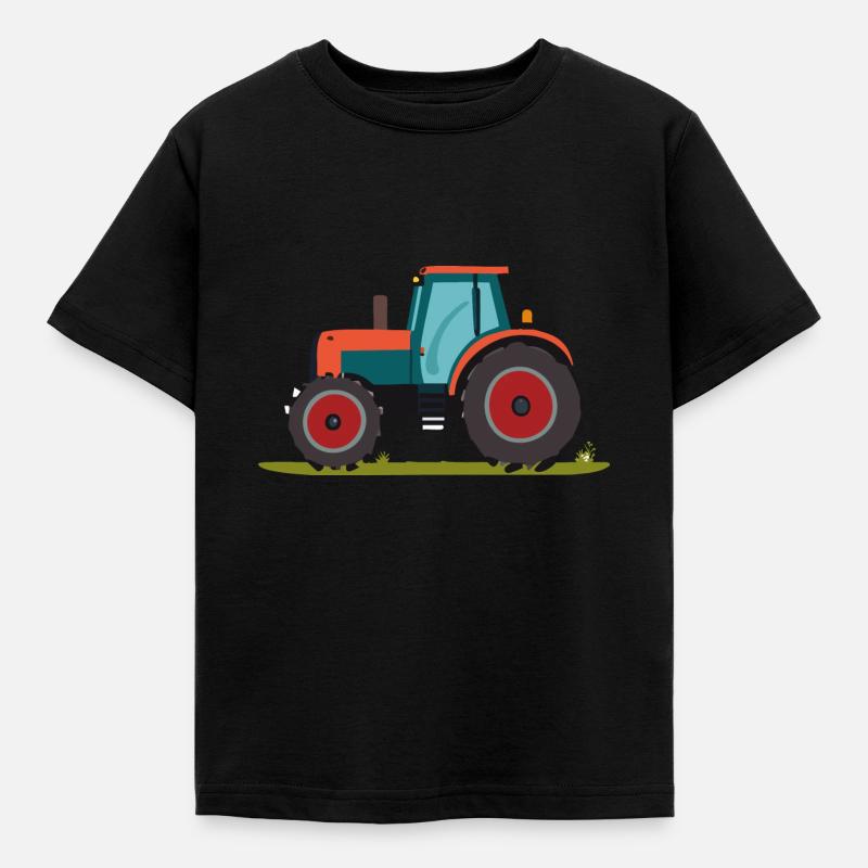 Roter Traktor - Kinder T-Shirt - Schwarz