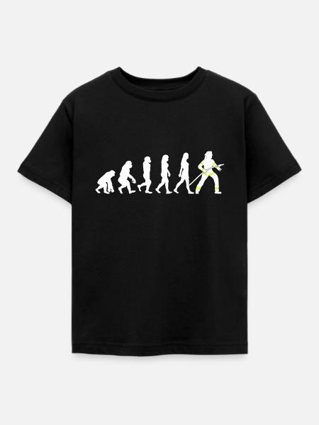 Feuerwehrfrau Damen Feuerwehr Evolution - Kinder T-Shirt - Schwarz