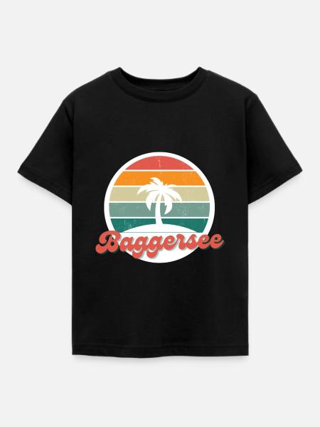 Baggersee Insel - Kinder T-Shirt - Schwarz