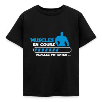 Muskeln während Gewicht ... - Kinder T-Shirt - Schwarz - Vorne - AI Model Kid Female (0cm)
