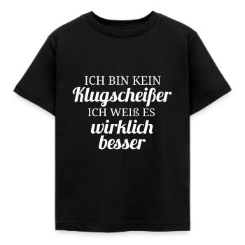 Ich bin kein Klugscheißer - Kinder T-Shirt - Schwarz - Vorne - AI Model Kid Female (0cm)