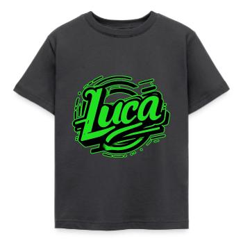 Luca Nome Graffiti verde - Maglietta per bambini - antracite - Fronte - AI Model Kid Female (0cm)