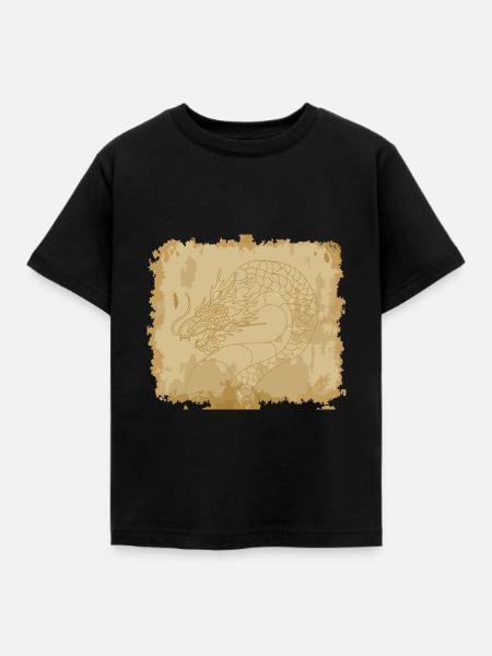 Uralter Drache - Kinder T-Shirt - Schwarz