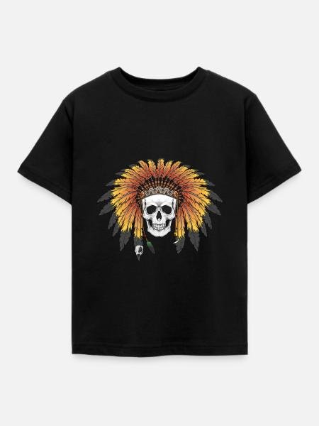 Indischer Schädel - Kinder T-Shirt - Schwarz
