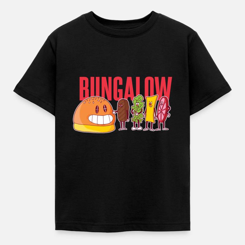 Bungalow burger komponenten Bungalow burger kompon - Kinder T-Shirt - Schwarz