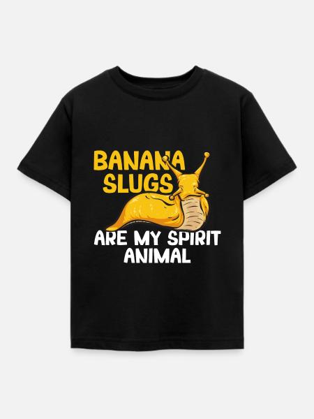 Bananenschnecke Schnecke - Kinder T-Shirt - Schwarz
